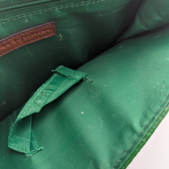 👜 Jules & James Green Crossbody Bag with Buckle Flap – Faux Leather, Vintage Lo - Picture 5 of 5